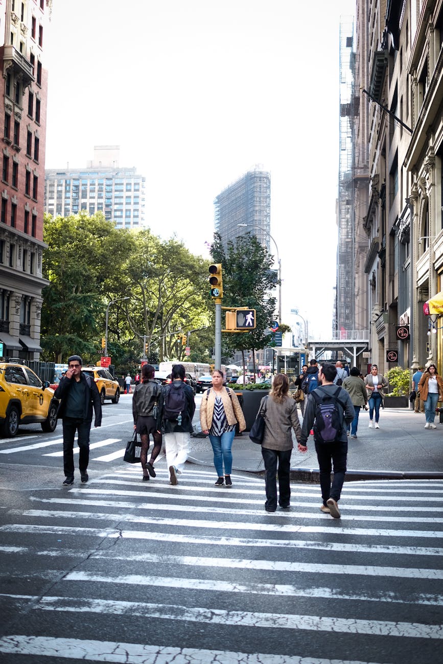 lively new york city street scene